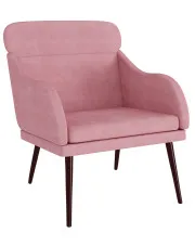 Welwetowy różowy fotel wypoczynkowy - Bombri w sklepie Edinos.pl