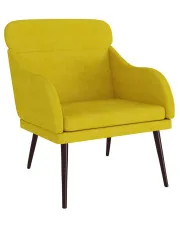 Żółty tapicerowany fotel wypoczynkowy - Bombri w sklepie Edinos.pl