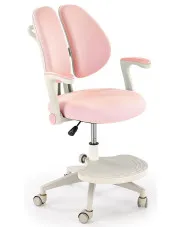 Różowy dziewczęcy obrotowy fotel z regulacją siedziska - Duarte w sklepie Edinos.pl