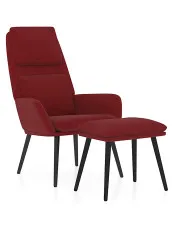  Fotel wypoczynkowy z podnóżkiem w kolorze czerwonym - Levera w sklepie Edinos.pl