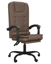 Masujący fotel biurowy z podnóżkiem w kolorze brązowym - Salve w sklepie Edinos.pl
