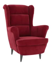 Czerwony welurowy fotel wypoczynkowy - Donello w sklepie Edinos.pl