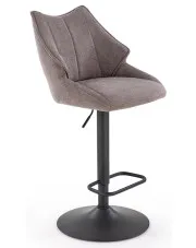 Popielate krzesło barowe z podnóżkiem - Livin 3x w sklepie Edinos.pl