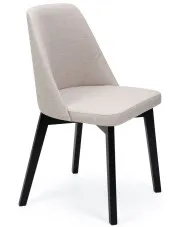 Kremowe krzesło drewniane tapicerowane - Puvo 3X w sklepie Edinos.pl
