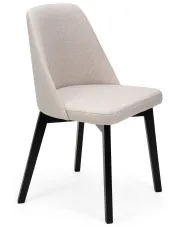 Jasnobeżowe krzesło tapicerowane drewniane - Puvo 3X w sklepie Edinos.pl