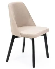 Jasnobeżowe krzesło drewniane tapicerowane - Crogia 3X w sklepie Edinos.pl