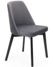 Grafitowe krzesło tapicerowane drewniane - Crogia 3X w sklepie Edinos.pl