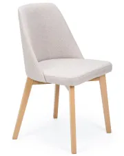 Jasnobeżowe krzesło tapicerowane nowoczesne - Puvo 8X w sklepie Edinos.pl