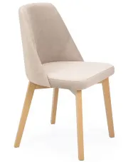 Beżowe pluszowe krzesło kubełkowe - Crogia 4X w sklepie Edinos.pl