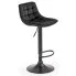 Czarne tapicerowane krzesło barowe - Kornel
