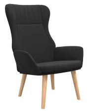 Czarny tapicerowany fotel wypoczynkowy - Derpox w sklepie Edinos.pl