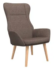 Skandynawski fotel tapicerowany w kolorze taupe - Derpox w sklepie Edinos.pl