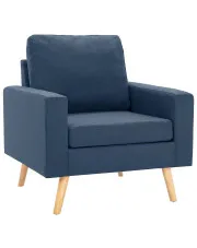 Niebieski tapicerowany fotel wypoczynkowy - Meriozi w sklepie Edinos.pl