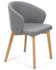 Szare tapicerowane krzesło nowoczesne dąb artisan - Vitix 4X w sklepie Edinos.pl