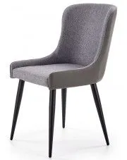 Popielate krzesło tapicerowane do salonu - Metor w sklepie Edinos.pl