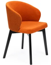 Pomarańczowe drewniane krzesło tapicerowane - Vitix 5X w sklepie Edinos.pl