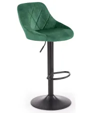 Zielone tapicerowane krzesło barowe z oparciem - Moran w sklepie Edinos.pl