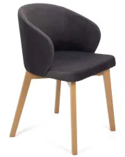 Grafitowe pluszowe krzesło kubełkowe dąb artisan - Vitix 8X w sklepie Edinos.pl