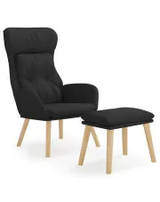 Czarny tapicerowany fotel wypoczynkowy - Zemex w sklepie Edinos.pl