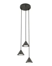 Czarna potrójna lampa wisząca - D129-Trilox w sklepie Edinos.pl
