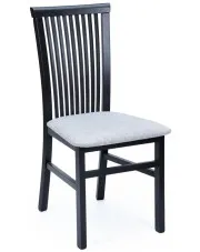 Drewniane krzesło tapicerowane do stołu czarny + szary - Mako 4X w sklepie Edinos.pl