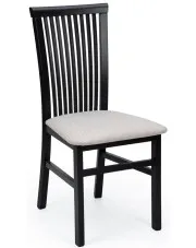 Drewniane klasyczne krzesło czarny + beżowy - Mako 4X w sklepie Edinos.pl