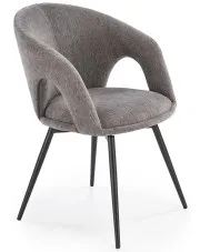 Popielate tapicerowane krzesło obrotowe- Briton w sklepie Edinos.pl