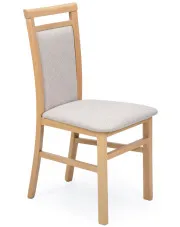 Drewniane krzesło w stylu klasycznym dąb artisan + beżowy - Mako 5X w sklepie Edinos.pl