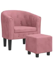Różowy pikowany fotel wypoczynkowy - Emprix w sklepie Edinos.pl
