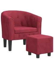 Czerwony pikowany fotel wypoczynkowy - Emprix w sklepie Edinos.pl