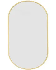 Złote lustro owalne minimalistyczne 100x50 cm - Tios 3X w sklepie Edinos.pl