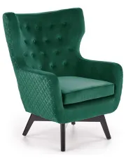 Zielony welwetowy fotel uszak - Firmino w sklepie Edinos.pl