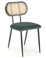 Zielone krzesło z rattanem w stylu boho - Tanges w sklepie Edinos.pl
