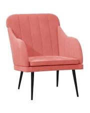 Różowy pikowany fotel wypoczynkowy - Romo w sklepie Edinos.pl