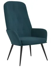 Niebieski tapicerowany welurem fotel wypoczynkowy - Perlex w sklepie Edinos.pl