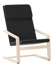 Czarny tapicerowany fotel wypoczynkowy - Kolves w sklepie Edinos.pl