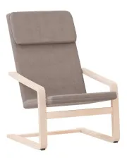 Skandynawski drewniany fotel wypoczynkowy w kolorze taupe - Kolves  w sklepie Edinos.pl