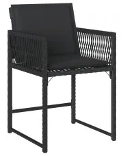 Czarne krzesła ogrodowe z poduszkami 4 szt. - Barisso 3X w sklepie Edinos.pl