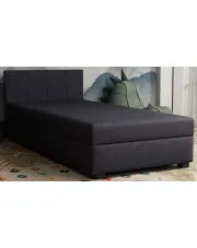 Czarne łóżko tapicerowane z zagłówkiem i pojemnikiem 100x195 cm - Eziena 5X w sklepie Edinos.pl