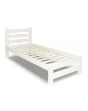 Białe drewniane łóżko pojedyncze 80x200 - Drohet 3X w sklepie Edinos.pl