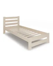 Skandynawskie sosnowe łóżko do sypialni 100x200 - Drohet 3X w sklepie Edinos.pl