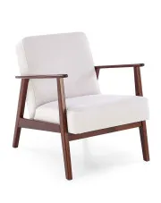 Jasnobeżowy tapicerowany fotel vintage - Conti 3X w sklepie Edinos.pl