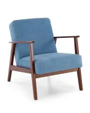 Niebieski tapicerowany fotel vintage - Conti 3X w sklepie Edinos.pl