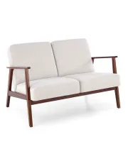 Jasnobeżowa tapicerowana sofa w stylu vintage - Conti 4X w sklepie Edinos.pl