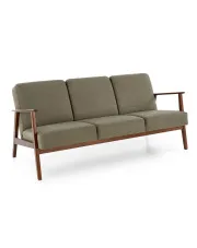 Oliwkowa tapicerowana sofa 3-osobowa w stylu vintage - Conti 5X w sklepie Edinos.pl
