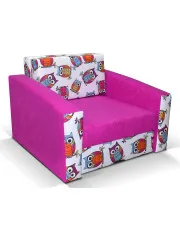 Rozkładany fotel amerykanka różowy + sowy - Zolico 3X w sklepie Edinos.pl