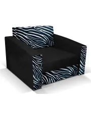 Czarno-biały fotel rozkładany w zebrę - Zolico 7X w sklepie Edinos.pl