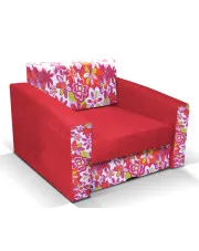 Czerwony fotel rozkładany z funkcją spania w kwiaty - Zolico 11X w sklepie Edinos.pl