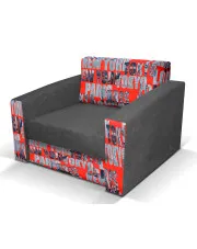 Szaro-czerwony fotel z funkcją spania  - Zolico 15X w sklepie Edinos.pl