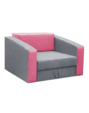 Szaro-różowy młodzieżowy fotel rozkładany - Zolico 19X w sklepie Edinos.pl